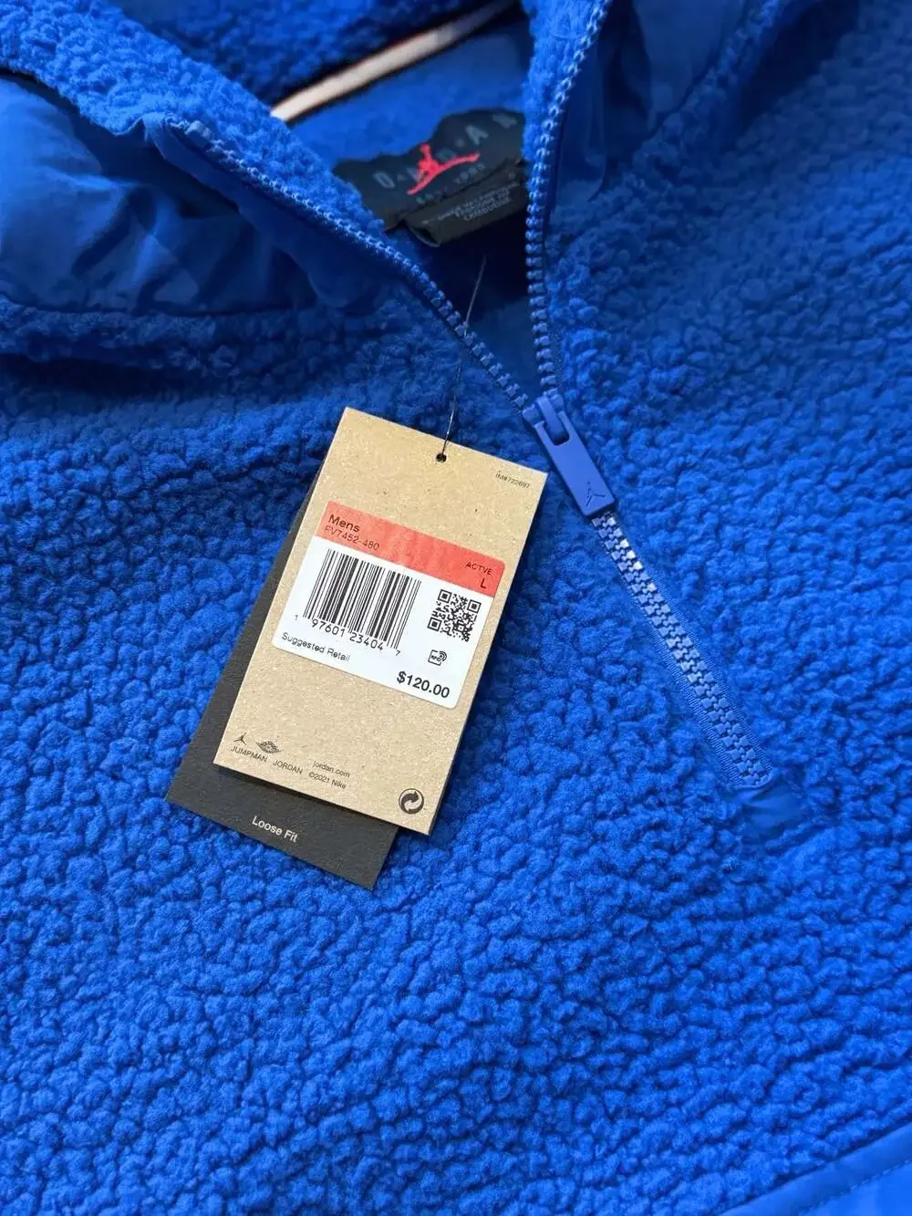 Jordan Flight High-Pile Fleece Pullover Hoodie Game Royal FV7452-480 SZ LG $120